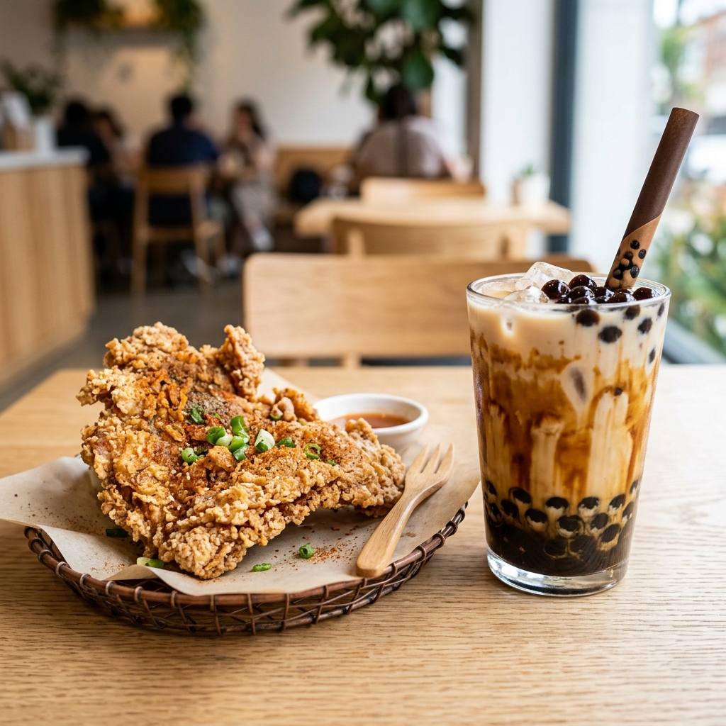 Signature Bubble Tea und knuspriges Fried Chicken von HOJA